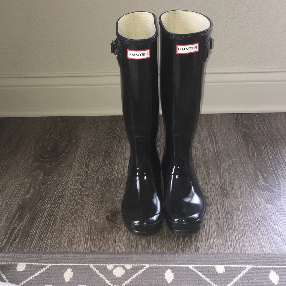 Black Glossy Hunter Boots
